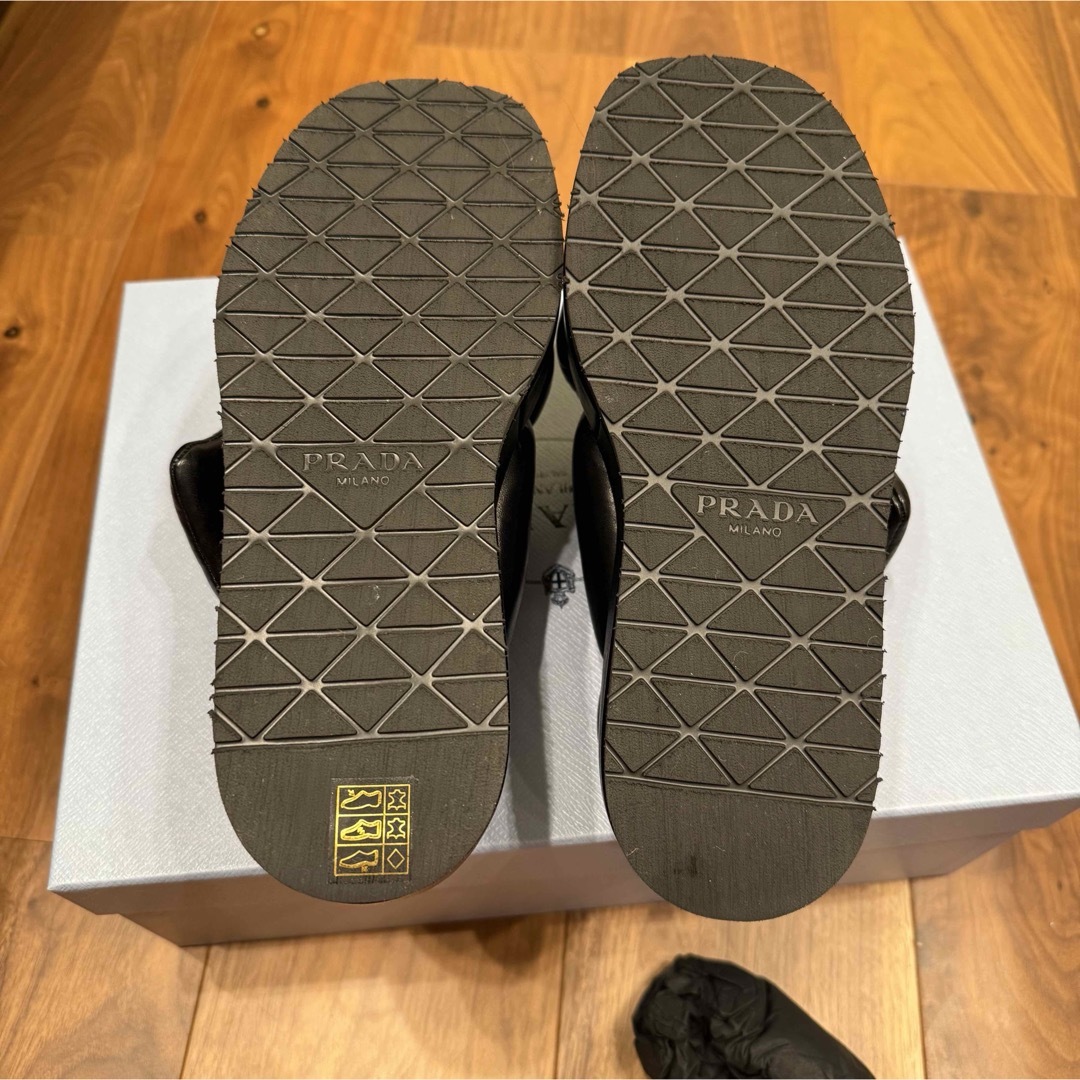 PRADA - 【新品】PRADA プラダ ナッパレザー ヴェッジサンダル PRADA - 【新品】PRADA プラダ ナッパレザー ヴェッジサンダル