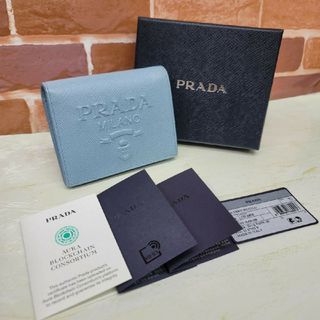 PRADA - プラダ 長財布 Wフラップ サフィアーノ 三角ロゴ 黒 PRADA - プラダ 長財布 Wフラップ サフィアーノ 三角ロゴ 黒