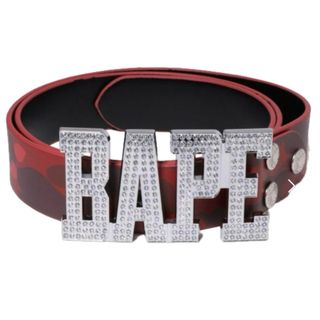 A BATHING APE - BAPE レザーベルト クリスタルバックルの通販 A BATHING APE - BAPE レザーベルト クリスタルバックルの通販