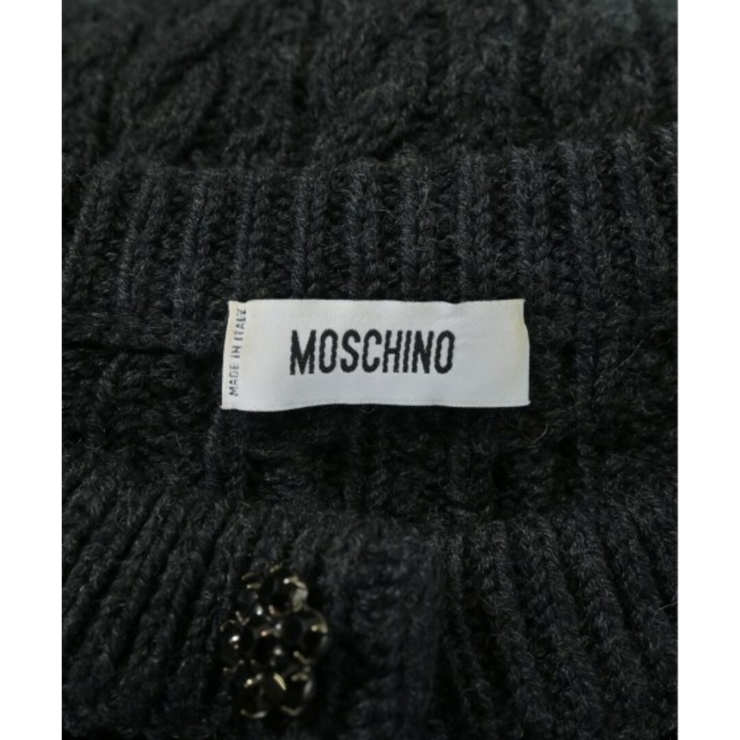 MOSCHINO - MOSCHINO モスキーノ カーディガン F グレーx黒 MOSCHINO - MOSCHINO モスキーノ カーディガン F グレーx黒