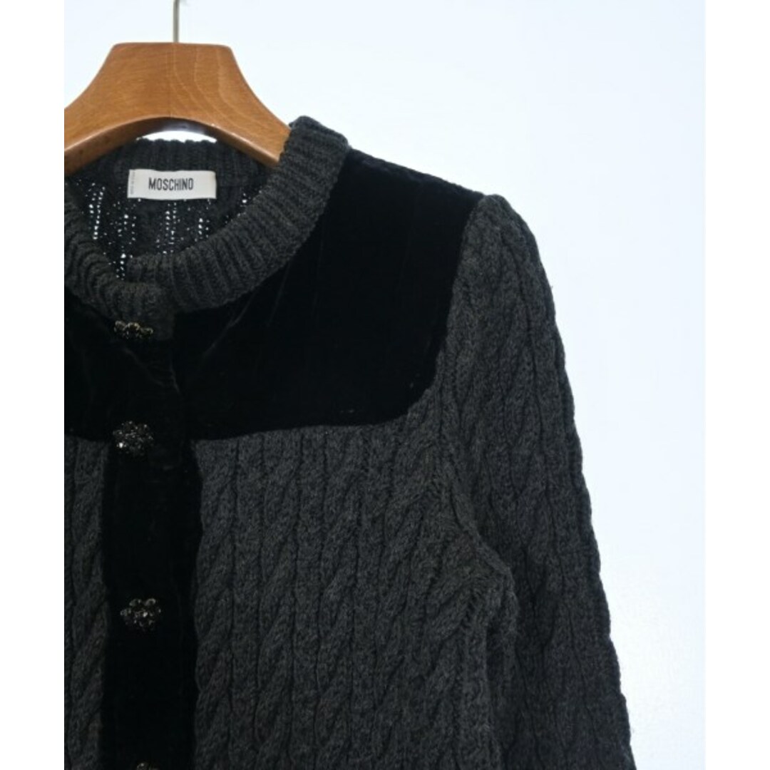 MOSCHINO - MOSCHINO モスキーノ カーディガン F グレーx黒 MOSCHINO - MOSCHINO モスキーノ カーディガン F グレーx黒