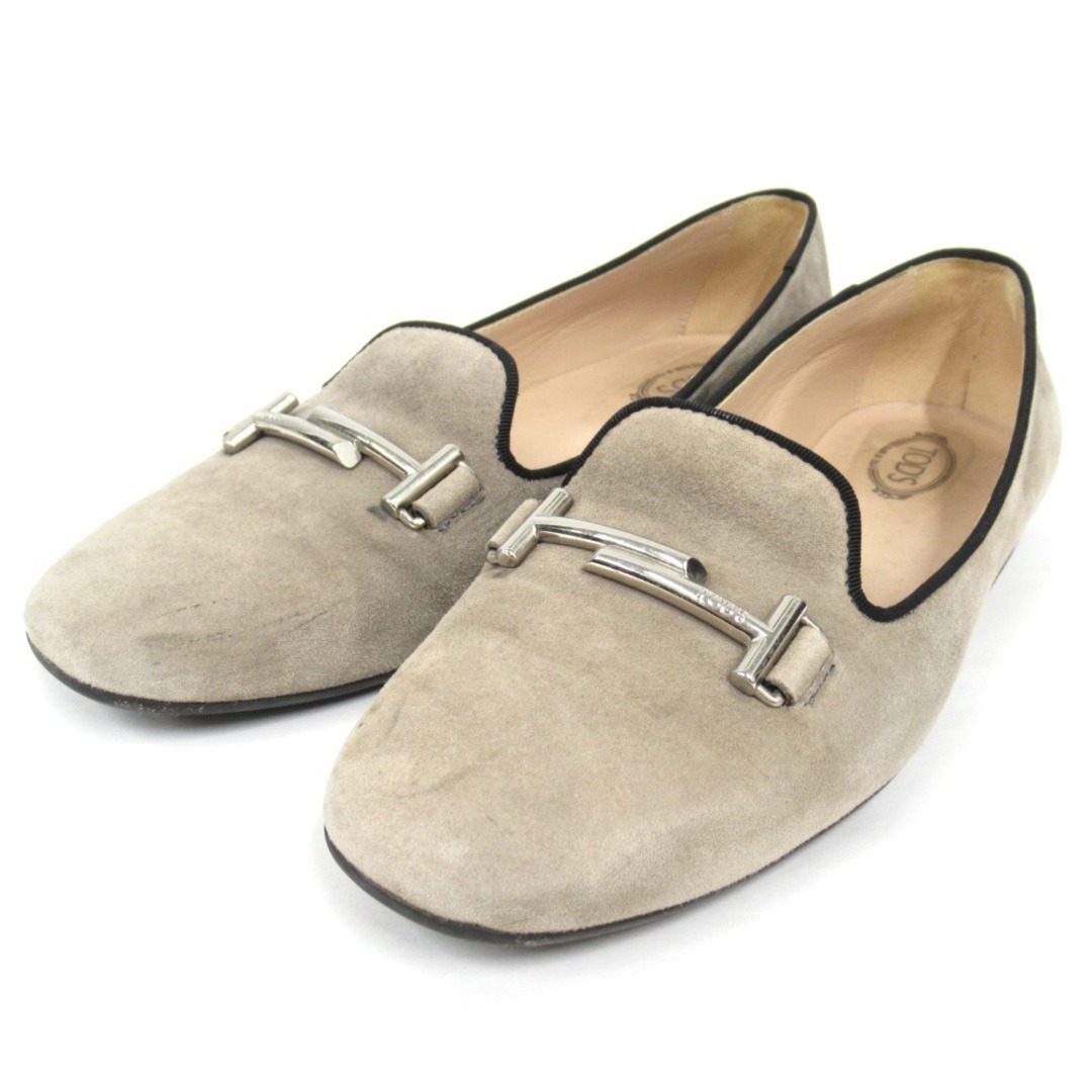 TOD'S - TOD'S トッズ スエードレザー ダブルT ローファー TOD'S - TOD'S トッズ スエードレザー ダブルT ローファー