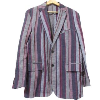 ETRO - 良品 ETRO エトロ ストライプ柄 リネン100% シングル ETRO - 良品 ETRO エトロ ストライプ柄 リネン100% シングル
