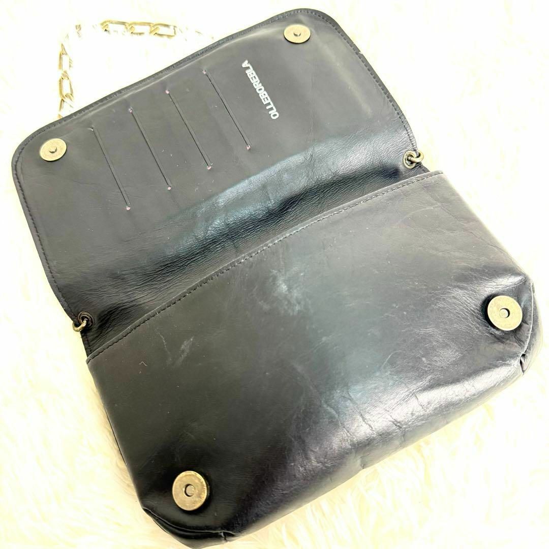 アルベロベロ レザー二つ折り装飾長財布 ショルダーウォレット
