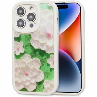 iPhone14Proケース TPU 薄型 6.1インチ 耐衝撃 黄変防止 花柄(iPhoneケース)
