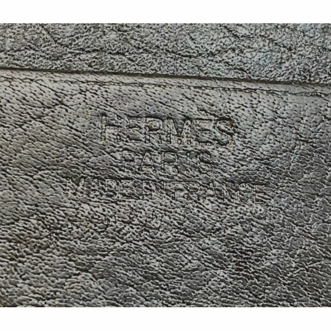HERMES - エルメス 財布 二つ折り 札入れ レザー ブラック 小銭 HERMES - エルメス 財布 二つ折り 札入れ レザー ブラック 小銭