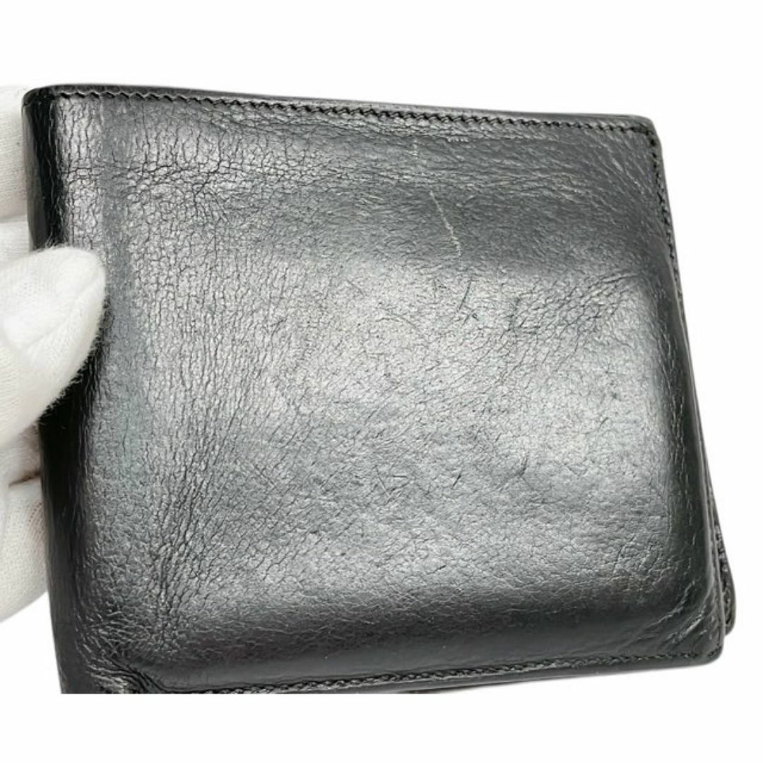 HERMES - エルメス 財布 二つ折り 札入れ レザー ブラック 小銭 HERMES - エルメス 財布 二つ折り 札入れ レザー ブラック 小銭
