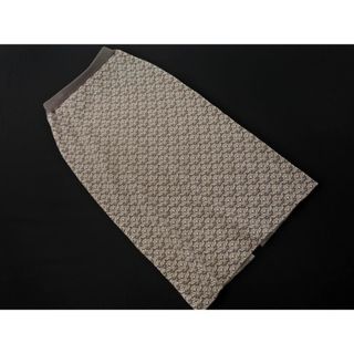 グローブ(grove)のgrove グローブ 総柄 ニット タイト マキシ スカート sizeM/白ｘグレー ◇■ レディース(ロングスカート)