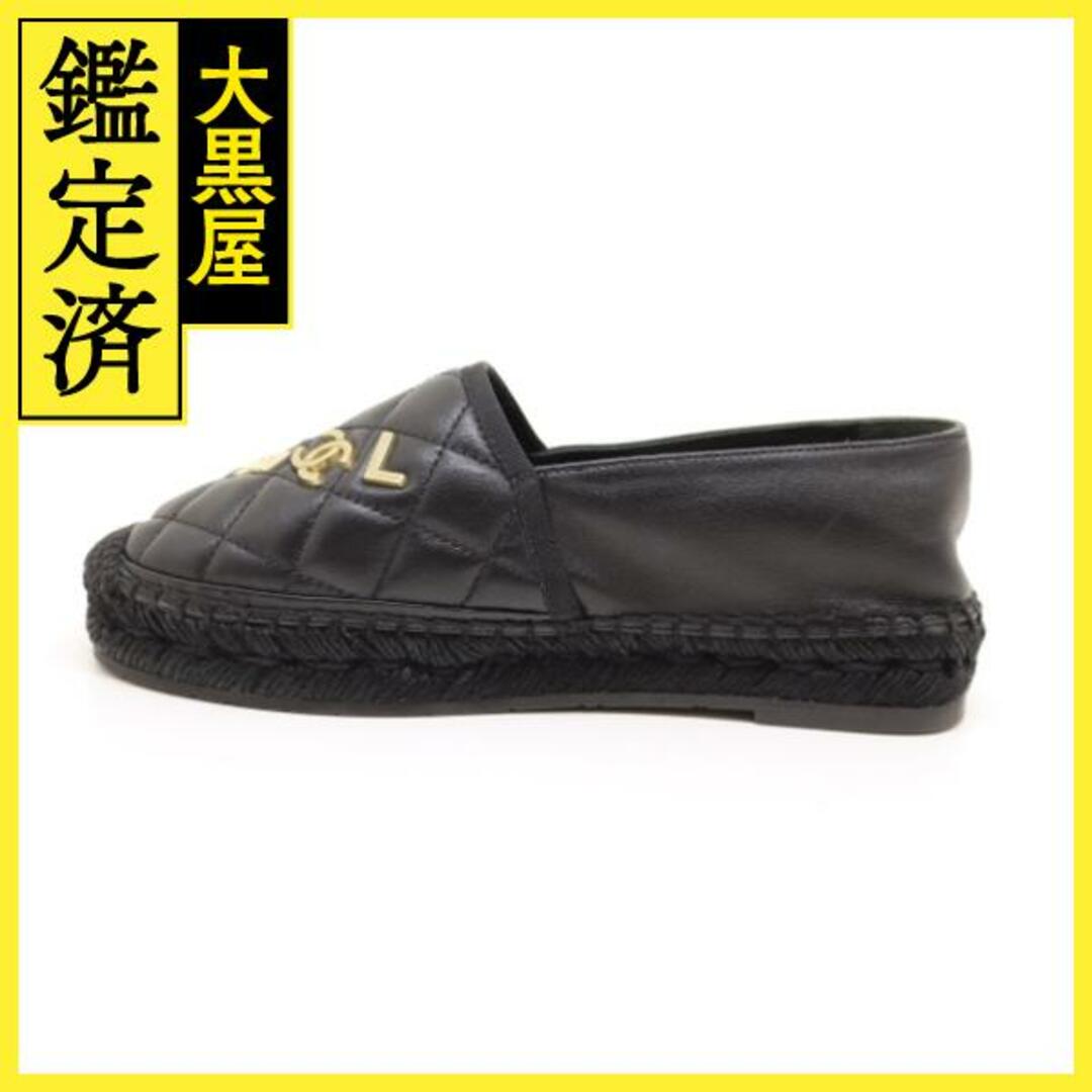 CHANEL パンプス　カーフ　カメリア　ブラック/ゴールド　37　【432】 CHANEL パンプスカーフカメリアブラック/ゴールド37【432】