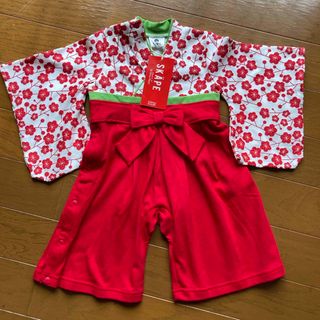 エスケープ(SKAPE)の袴ロンパース　女の子着物　ベビー着物　女の子ロンパース　オマケ付き(和服/着物)