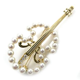 MIKIMOTO - 現行品 ミキモト YGK18 パール×ダイヤ ブローチ 美品 MIKIMOTO - 現行品 ミキモト YGK18 パール×ダイヤ ブローチ 美品