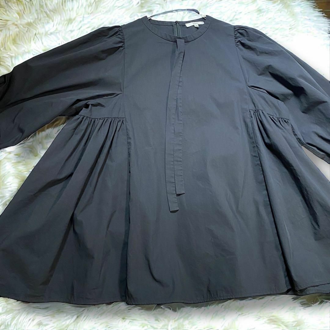 美品☆ヨリ サイドギャザー ブラウス ボウタイ リボン 美品☆ヨリ サイドギャザー ブラウス ボウタイ リボン