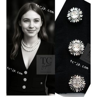 CHANEL - CHANEL カシミヤ100% バイカラー ココマークボタン CHANEL - CHANEL カシミヤ100% バイカラー ココマークボタン