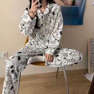 春新作　スヌーピー　パジャマ　ルームウエア　可愛い　長袖(ルームウェア)