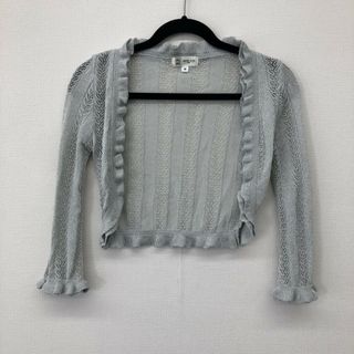 ミッシェルクラン(MICHEL KLEIN)の【MICHEL KLEIN】ミッシェルクラン　カーディガン　灰色系　サイズ38　フリル　透かし編み　長袖(カーディガン)