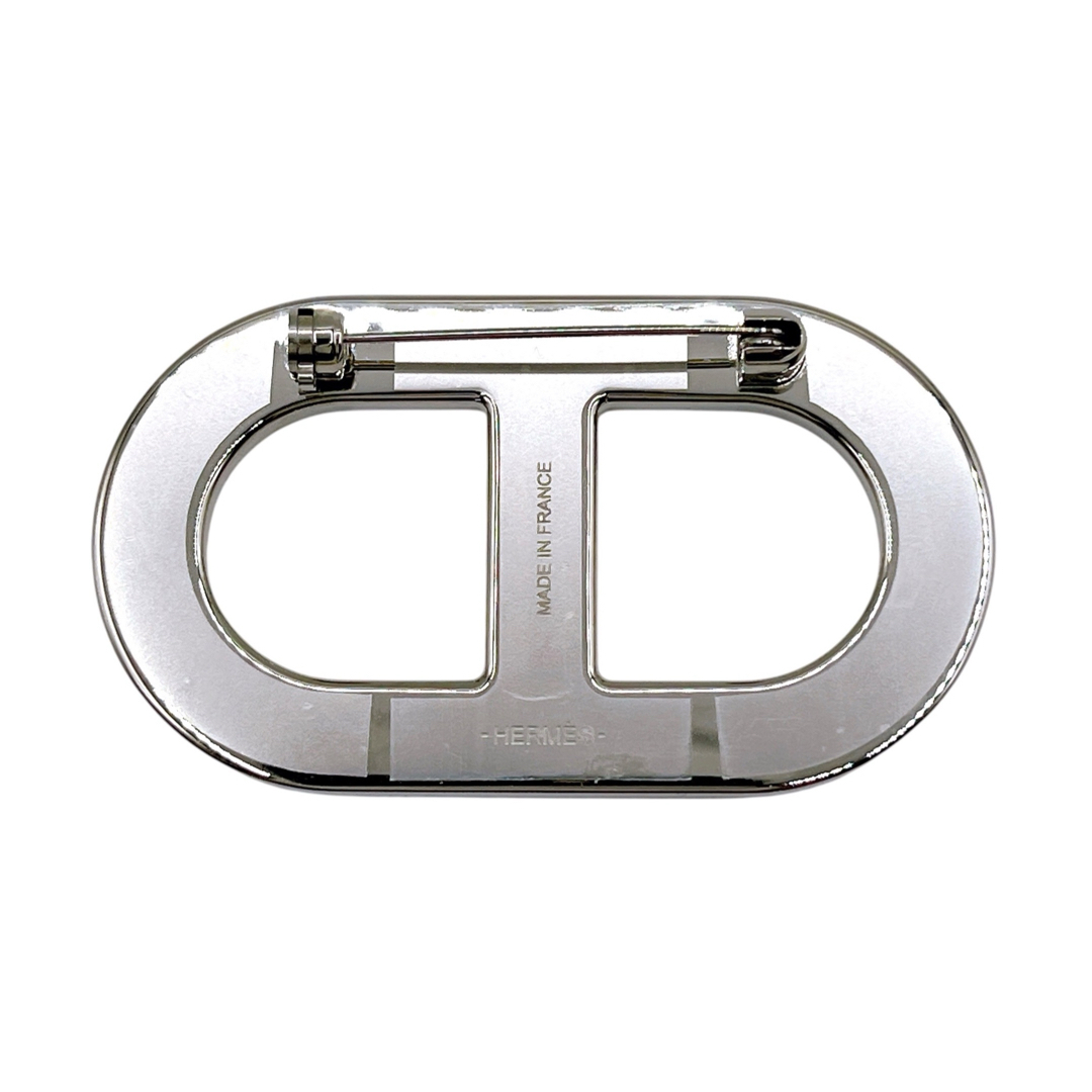 HERMES - 極美品 エルメス ブローチ シェーヌダンクル レザー 黒 HERMES - 極美品 エルメス ブローチ シェーヌダンクル レザー 黒