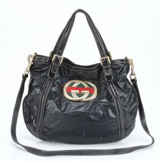 GUCCI - グッチ ミディアム ロゴプリント トートバッグ ブラック GUCCI - グッチ ミディアム ロゴプリント トートバッグ ブラック