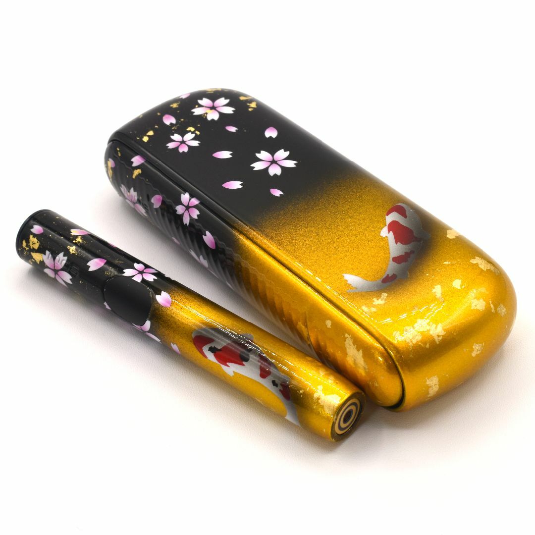新型　IQOS ILUMAi　カスタムペイント　桜鯉柄 金箔入り　ゴールド