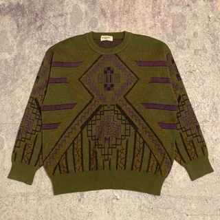 VINTAGE - 総柄 ニット スパイダーウェブ 00s ギミック y2k VINTAGE - 総柄 ニット スパイダーウェブ 00s ギミック y2k