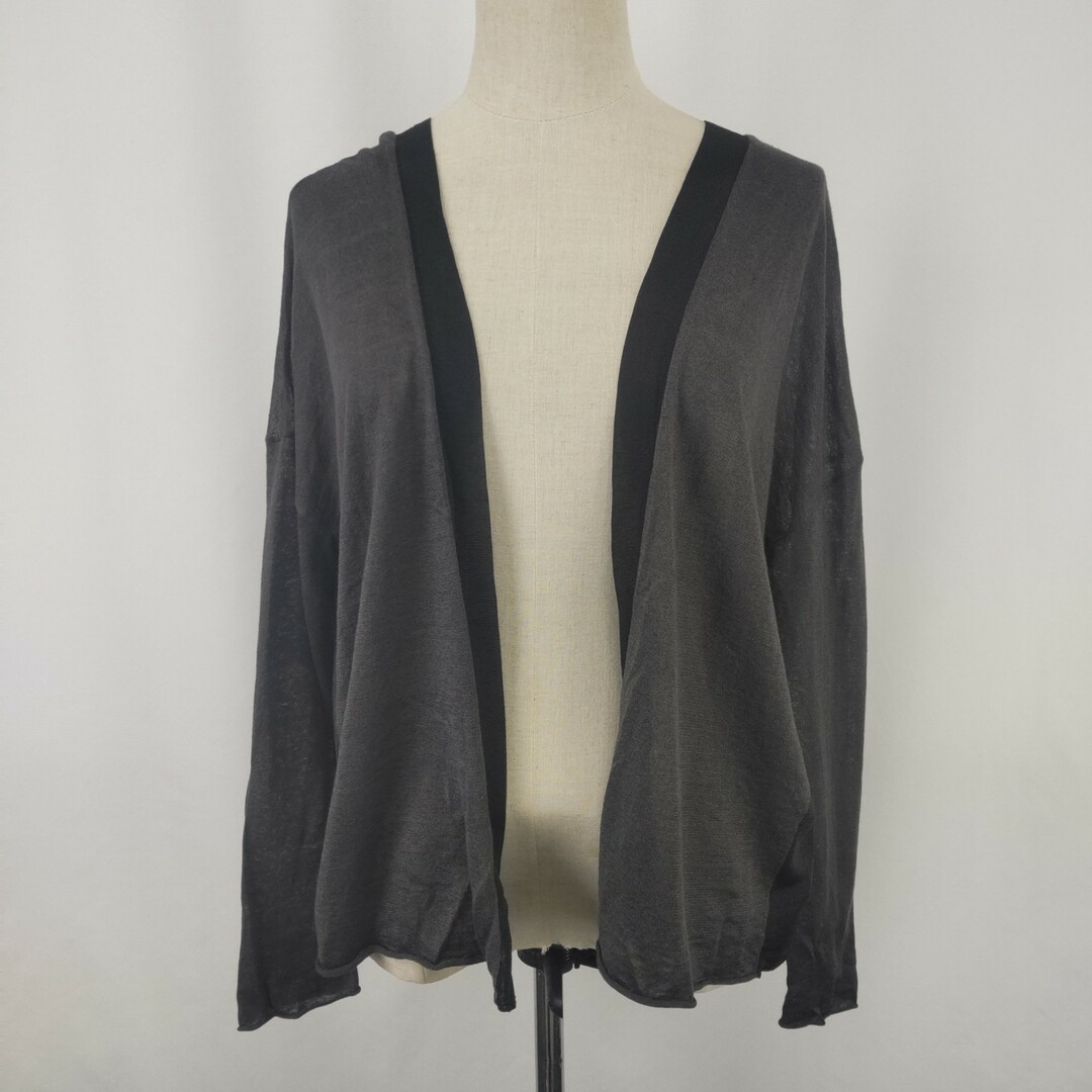 PENNY BLACK - 3万円タグ付き新古品★PENNY BLACK【ペニーブラック】 ボタンレスカーディガン 【レディースS/グレー/gray】シースルー/Tops/Cardigan◆BJ002-b