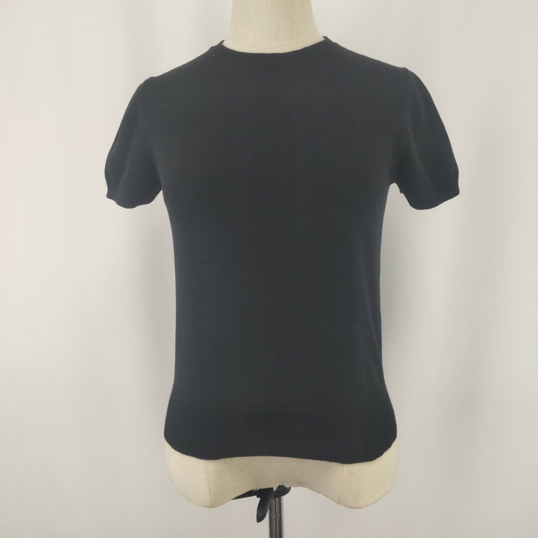 BURBERRY BLUE LABEL - 美品/三陽商会★BURBERRY BLUE LABEL【バーバリーブルーレーベル】 半袖 セーター 【レディースM/黒/black】Tops/Sweater◆BJ002-c