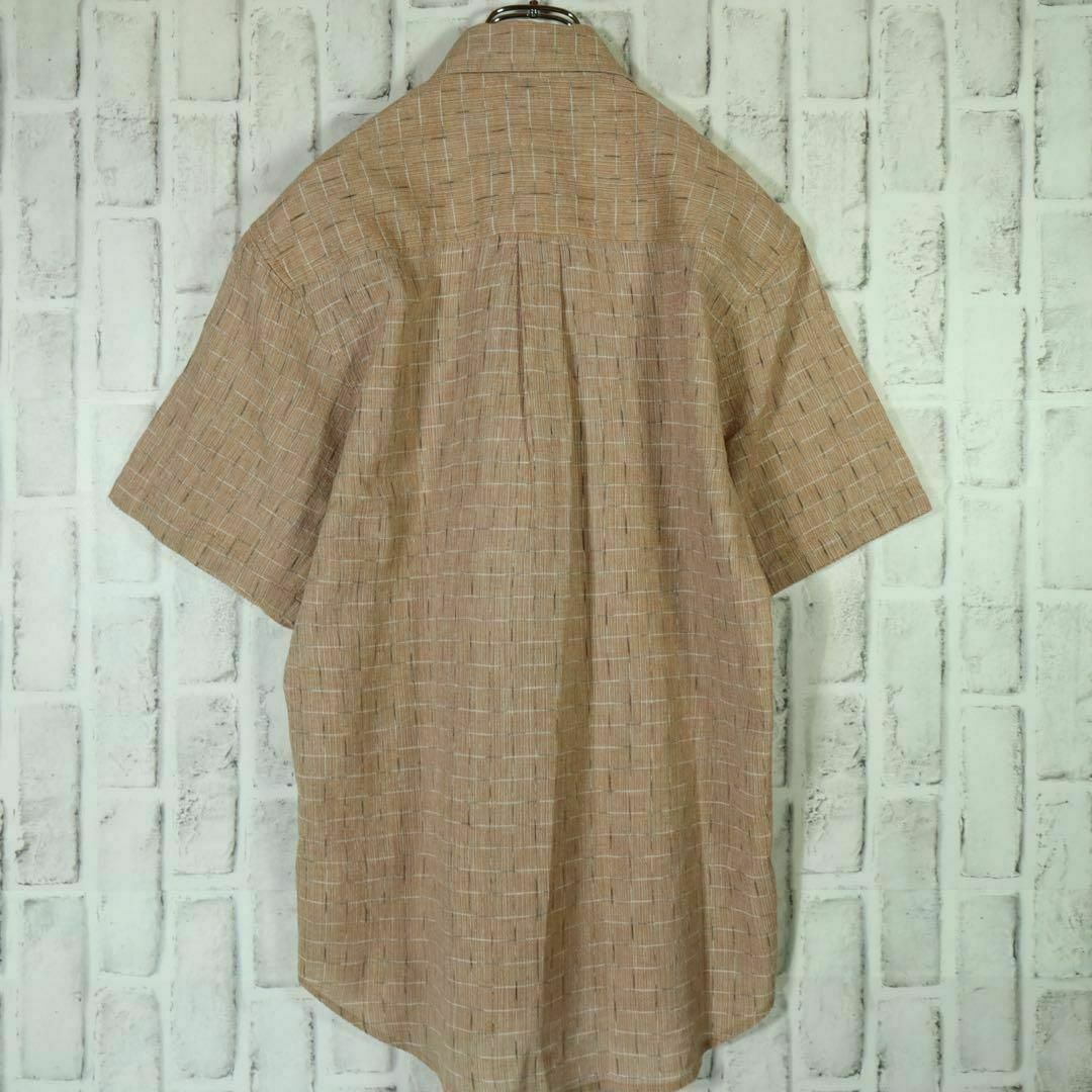 レトロ古着】半袖ネクタイシャツ コットンリネンシャツ シルク レトロ古着】半袖ネクタイシャツ コットンリネンシャツ シルク