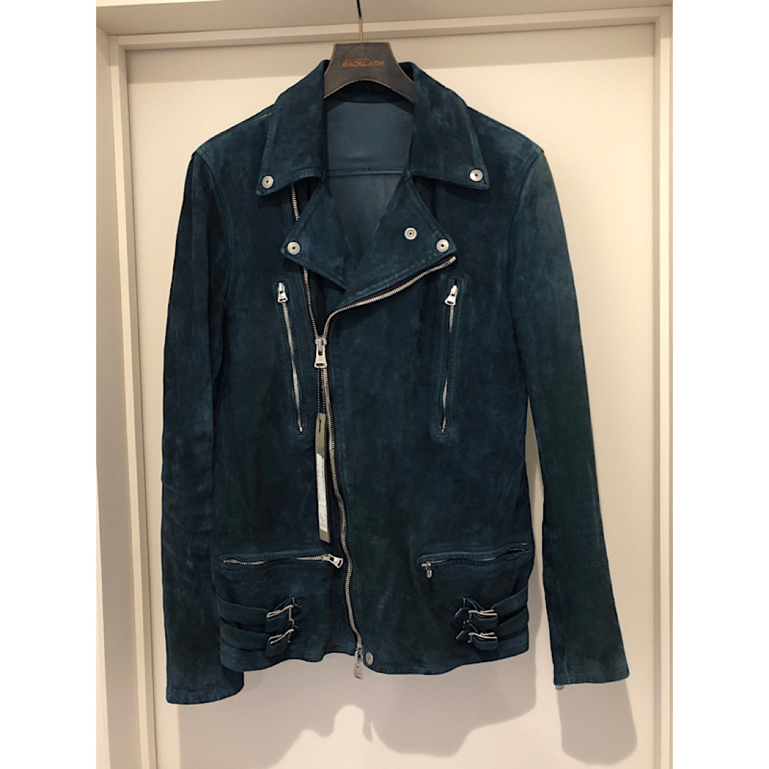 ISAMUKATAYAMA BACKLASH - 良品バックラッシュ22SS定23万JPNカーフ白鞣しライトニング型Wライダース青