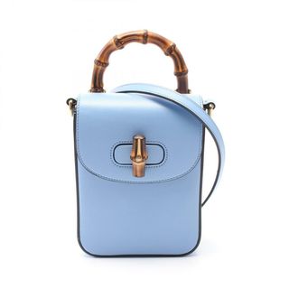 グッチ(GUCCI)のグッチ GUCCI バンブー ハンドバッグ バッグ レザー レディース ブルー系 702106 【中古】(ハンドバッグ)