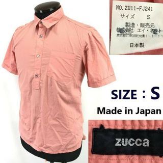 ズッカ(ZUCCa)の日本製★ズッカ/zucca★ハーフボタン/半袖シャツ【メンズS/サーモンピンク】Tops/Shirts/Made in Japan◆cBH899(シャツ)
