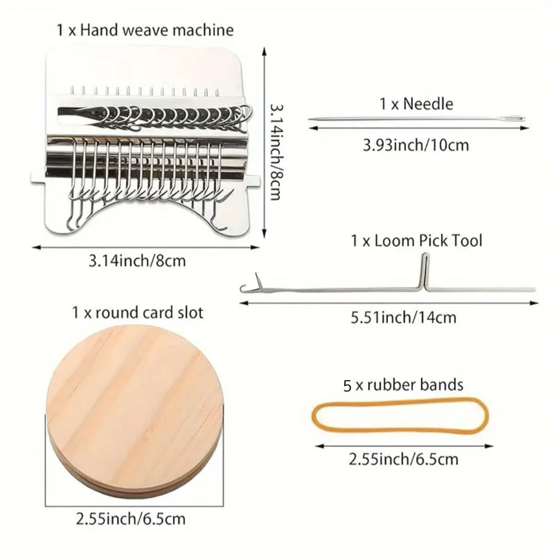 【新品】ダーニング用ミニ織り機 14フック 刺繍糸つき ウィービングルーム ハンドメイドのハンドメイド その他(その他)の商品写真