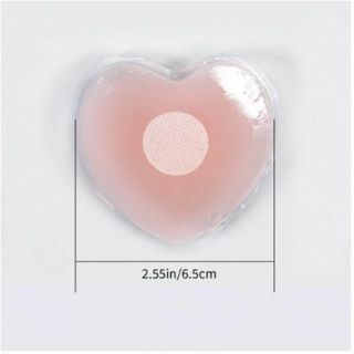 シリコン 貼り付けタイプ ハート型 乳首カバー 透け防止 ノンワイヤー２枚セット(その他)