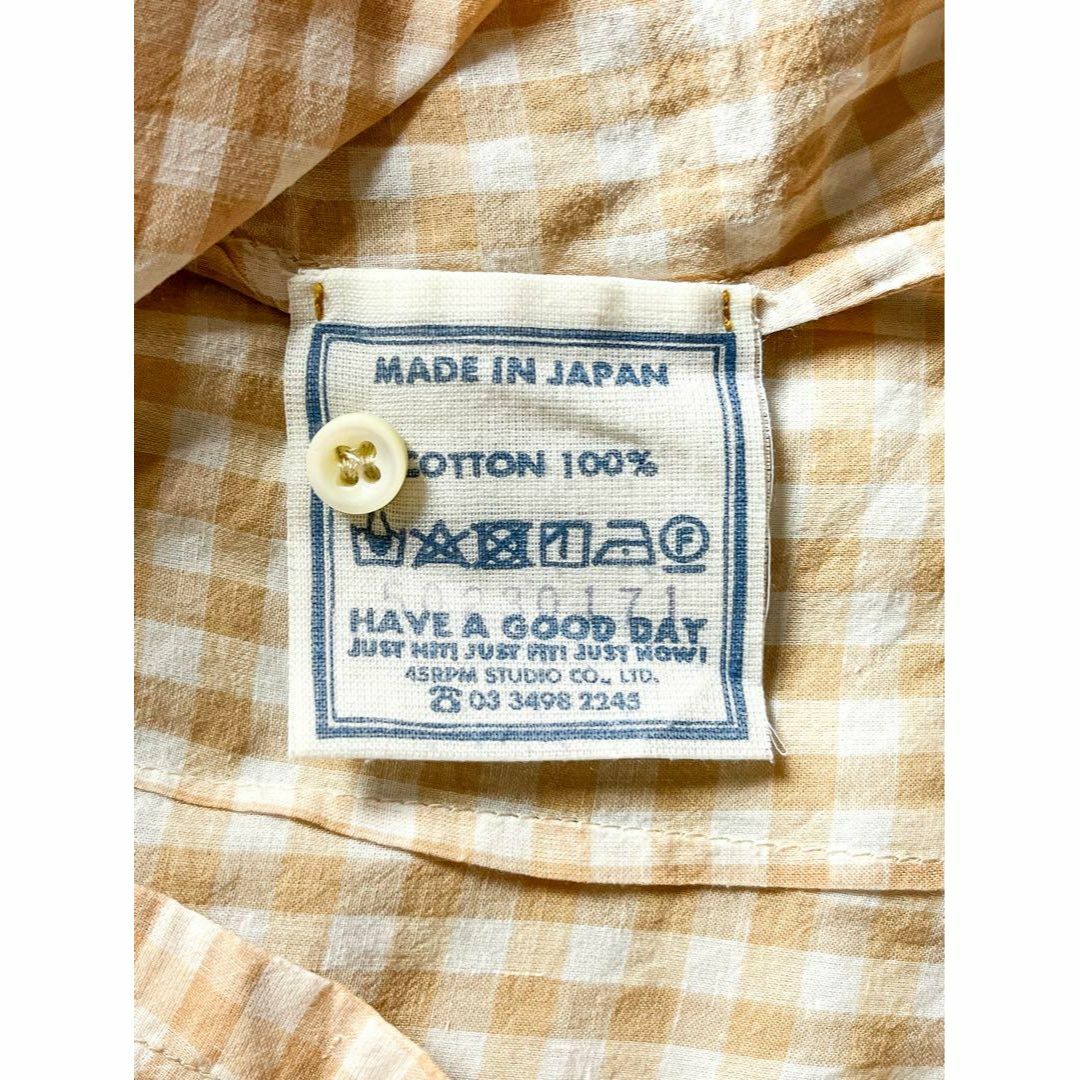 45R】45rpm 綿100% インドカディ ギンガムの四角ブラウス(45R 45R】45rpm 綿100% インドカディ ギンガムの四角ブラウス(45R