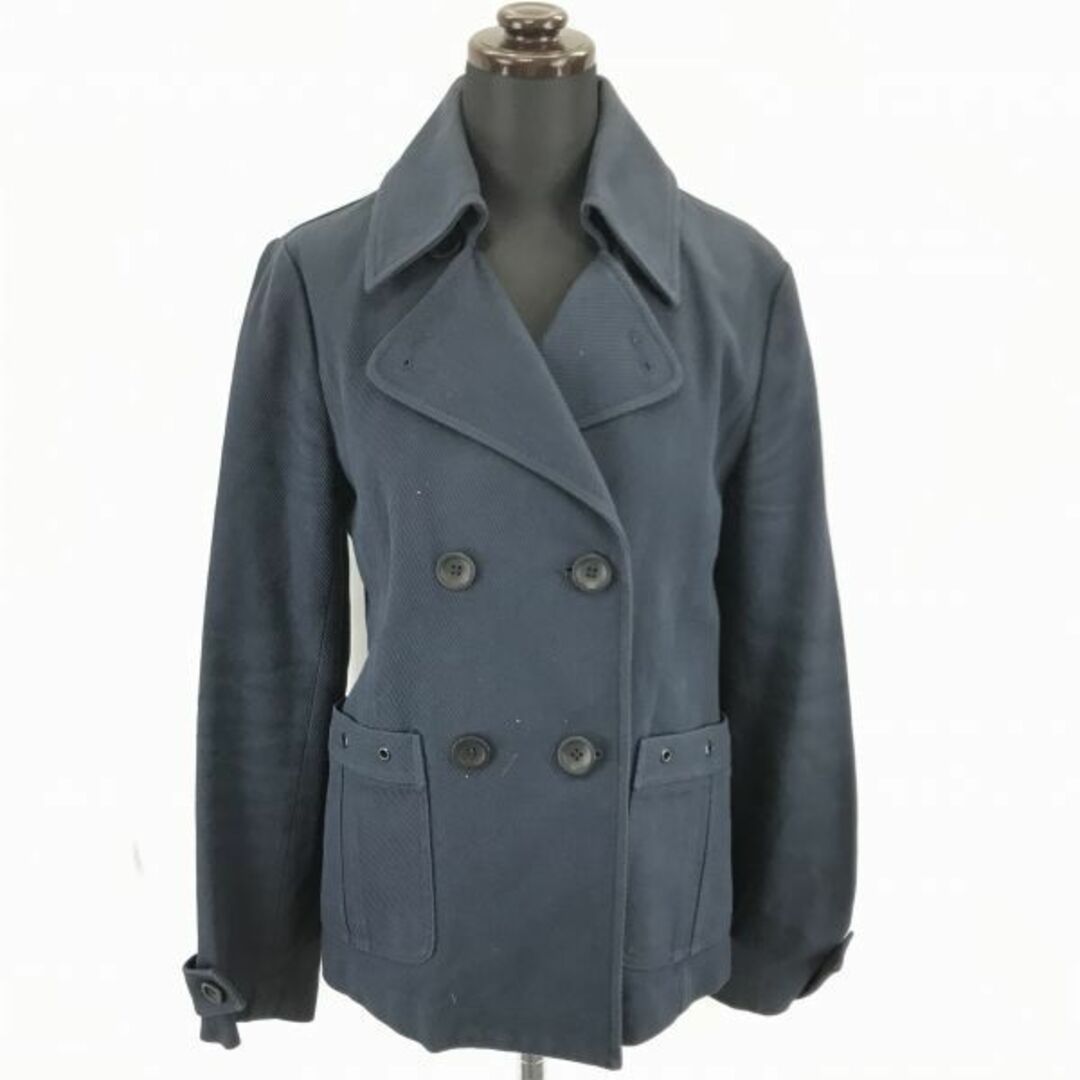 Max & Co. - MAX＆Co.★コットン100％/ショート丈Pコート/アウター【42/Women's size-M/紺】センターベント/シンプル/マックス＆コー◆BC33L