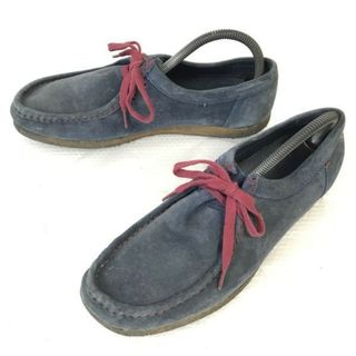 ポルトガル製★Padmore & Barnes ?★ワラビー/デザートブーツ【8/26.5/紺/Navy】スエードレザー/クレープソール/shoes◆pD-143(ブーツ)