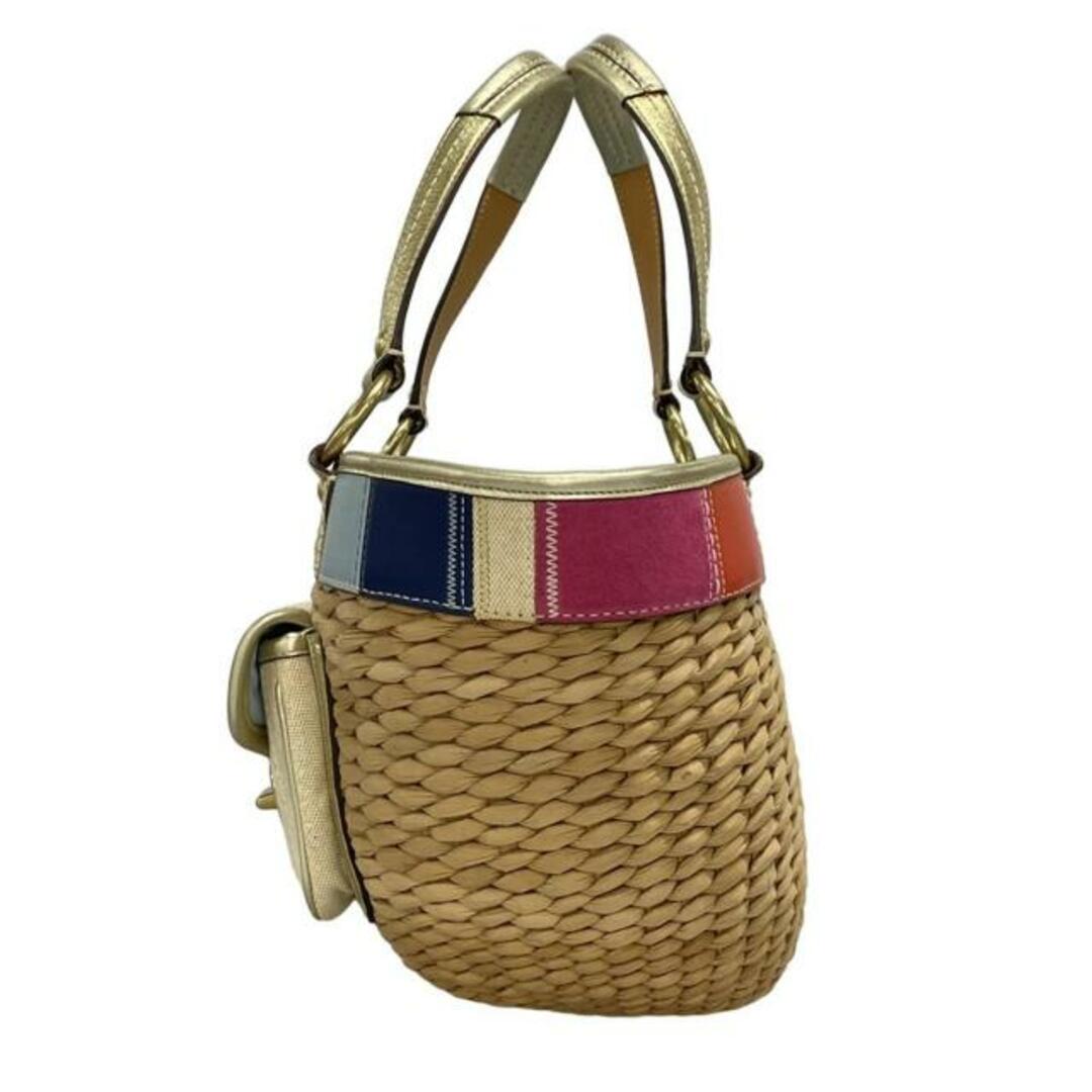 COACH - COACH(コーチ) ハンドバッグ ストライプ ストロー COACH - COACH(コーチ) ハンドバッグ ストライプ ストロー