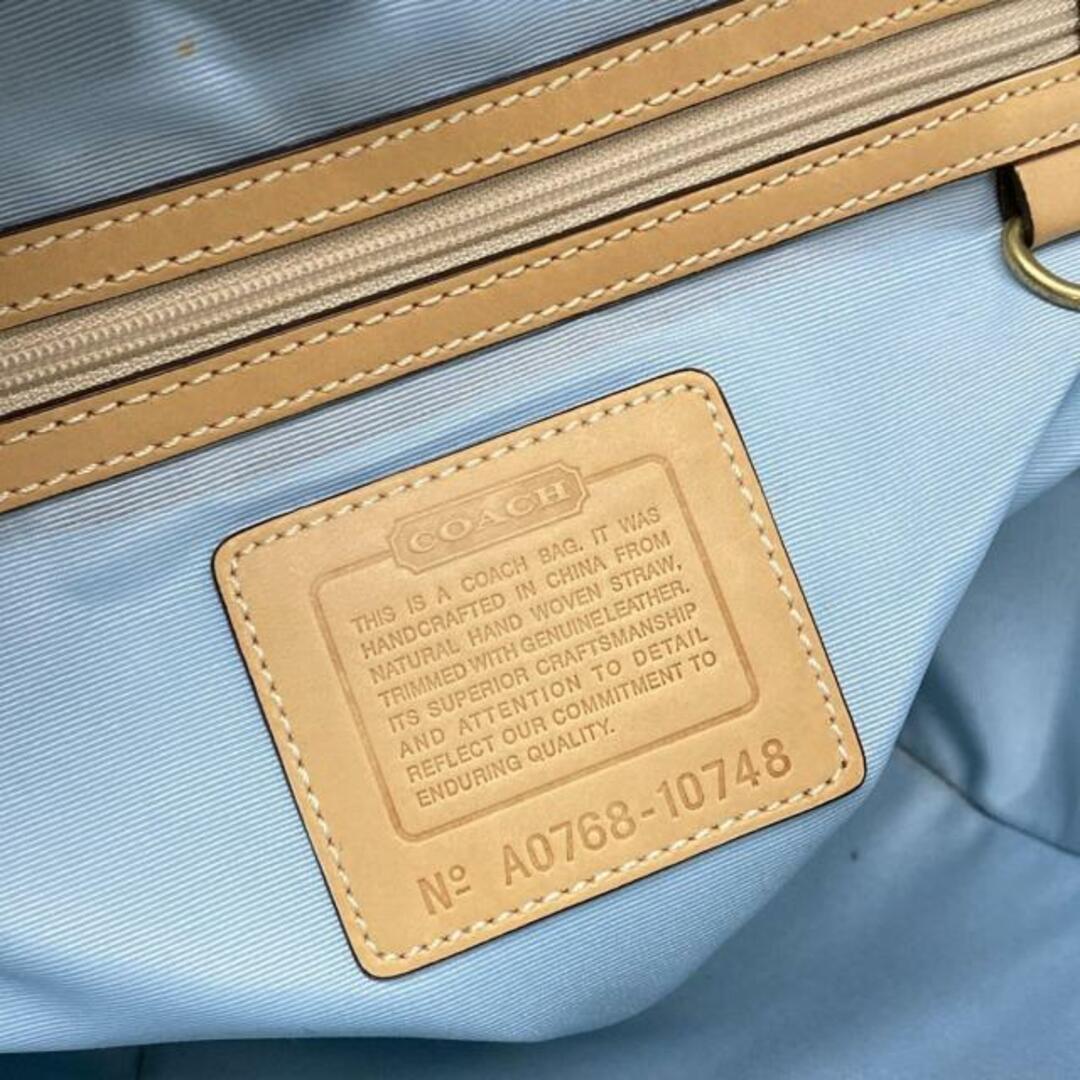 COACH - COACH(コーチ) ハンドバッグ ストライプ ストロー COACH - COACH(コーチ) ハンドバッグ ストライプ ストロー