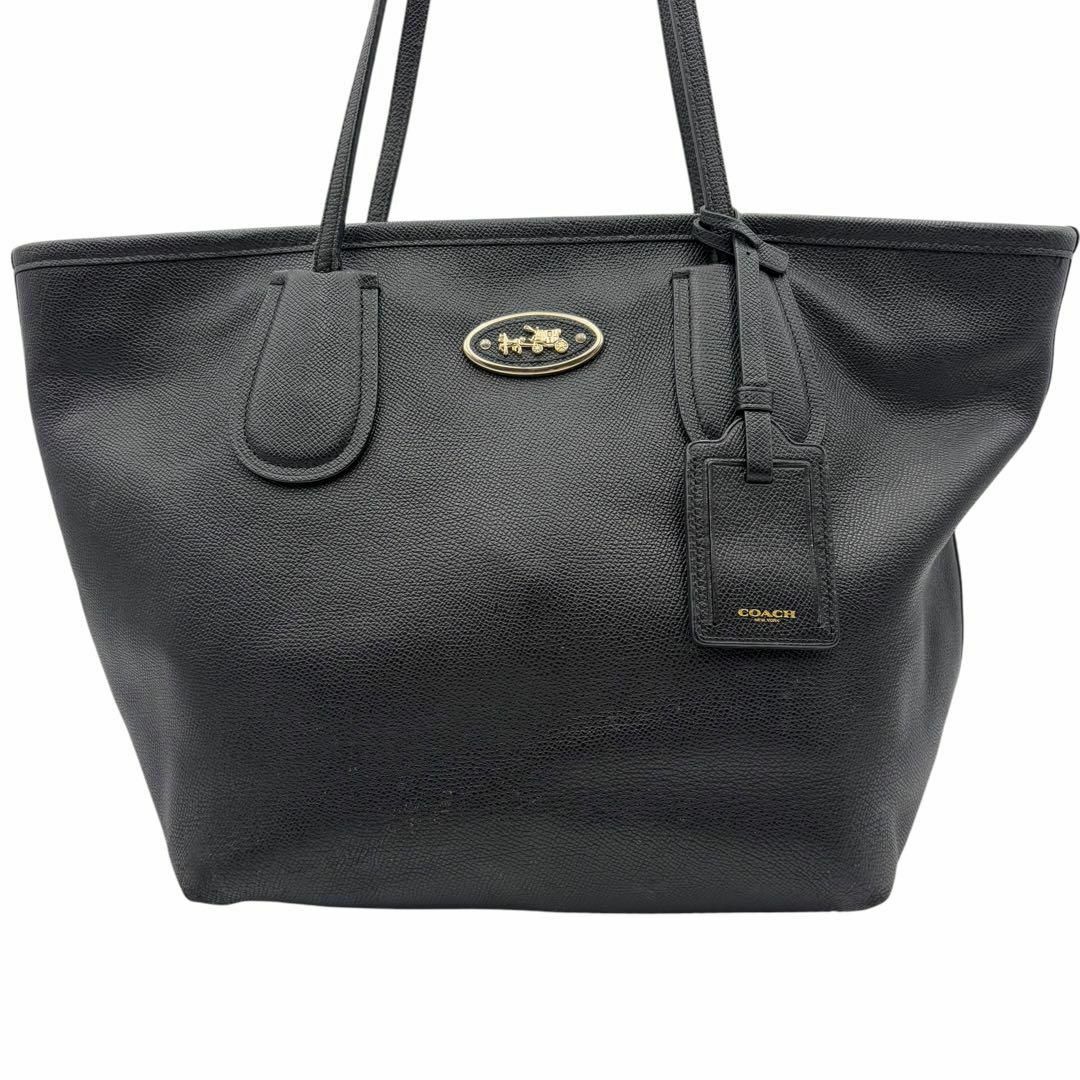 COACH - コーチ トートバッグ レザー 黒 ブラック 馬車ロゴ COACH - コーチ トートバッグ レザー 黒 ブラック 馬車ロゴ