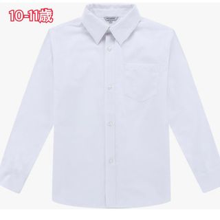 ボーイズ 長袖 シャツ キッズ 学校 制服 ボタン オックスフォードトップス 白(ブラウス)