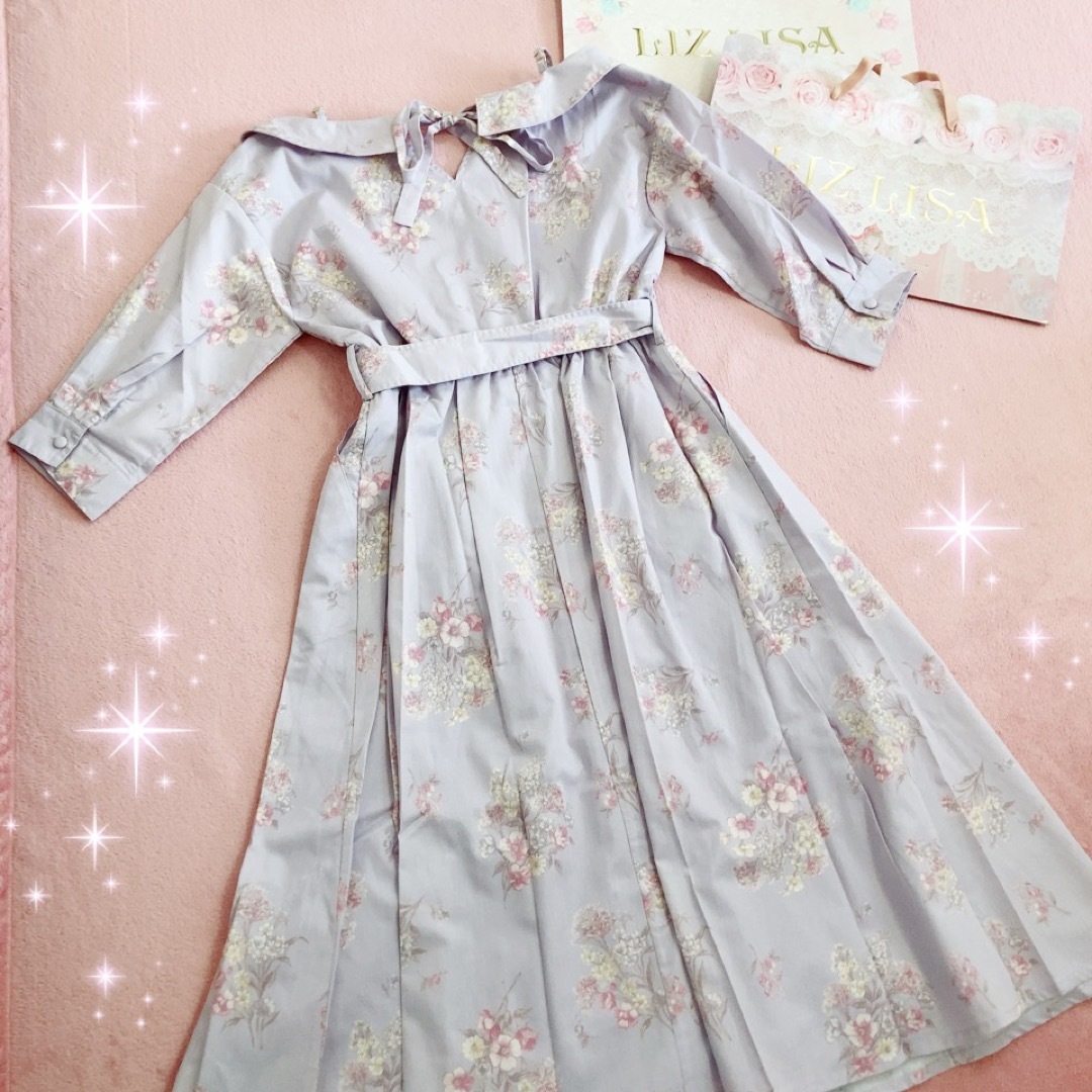 LIZ LISA(リズリサ)の☆LIZ LISAリズリサ☆イノセントフラワー柄ワンピース☆新品ラベンダー☆ レディースのワンピース(ひざ丈ワンピース)の商品写真