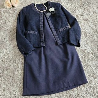 グローブ(grove)のママスーツ　セットアップ　ノーカラージャケット　グローブ　新品　ワンピ　ロペ(スーツ)