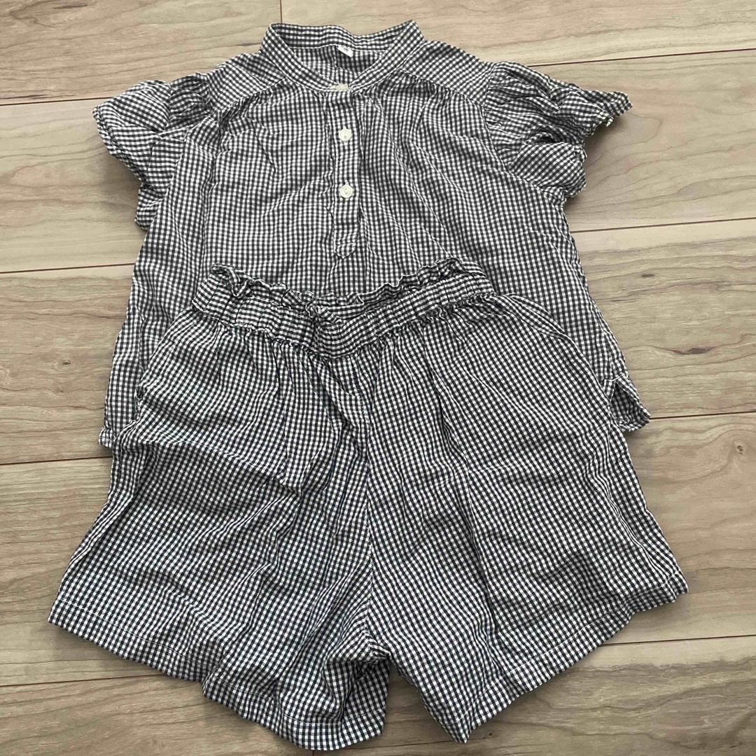 UNIQLO(ユニクロ)のユニクロ　シャツ、キュロット　セットアップ　110cm キッズ/ベビー/マタニティのキッズ服女の子用(90cm~)(Tシャツ/カットソー)の商品写真