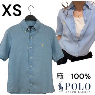 Ralph Lauren - ラルフローレン リネンストライプシャツ XS Ralph Lauren - ラルフローレン リネンストライプシャツ XS