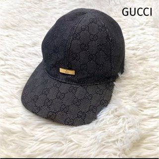 GUCCI - 1201 グッチ GUCCI GG キャップ レザー ブルー ユニ GUCCI - 1201 グッチ GUCCI GG キャップ レザー ブルー ユニ