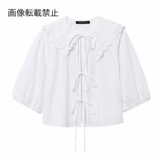 🐹3月新作🌸16817◆white ホワイト レース 襟 ブラウス(シャツ/ブラウス(長袖/七分))