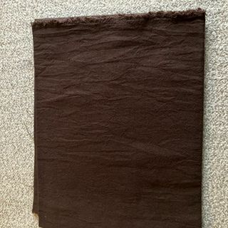 【先染　綿麻ワッシャー生地】962　ブラウン110×100cm(生地/糸)