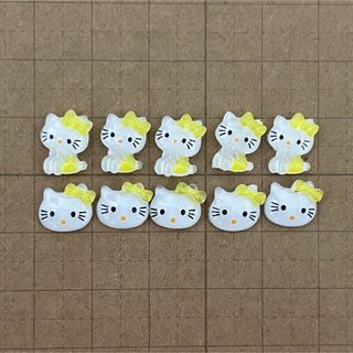 ハローキティ(ハローキティ)の【まとめ買いOK】ネイルパーツ　10個　ハローキティ　イエロー(デコパーツ)