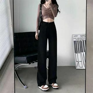 [レディース ロングパンツM] デニムパンツ ジーンズ 四季 ファッション(デニム/ジーンズ)