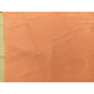 平和屋着物■上質な色無地　流水花地紋　甚三紅色　大丸扱い　正絹　逸品　未使用　BAAR2316by