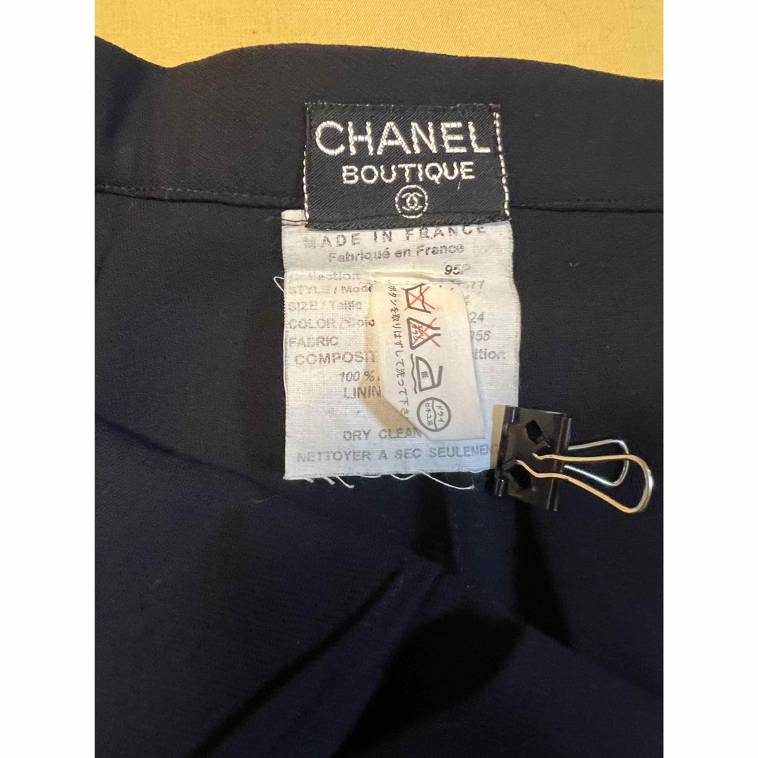 CHANEL - 極美品 CHANEL シャネル 濃紺 デザイン スカート 44の CHANEL - 極美品 CHANEL シャネル 濃紺 デザイン スカート 44の