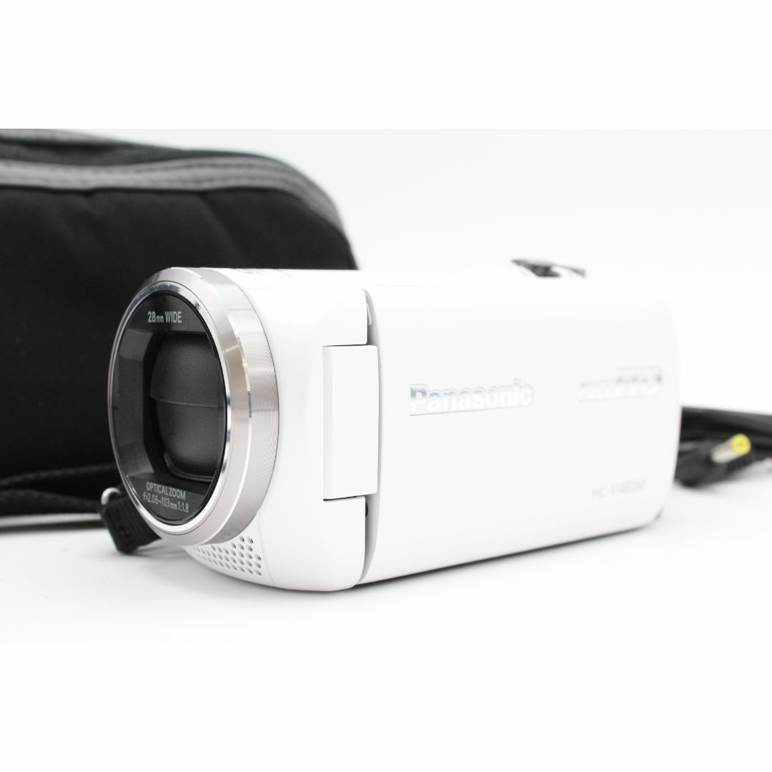 Panasonic - ＜＜専用ポーチ付き！！＞＞【良品】PANASONIC パナソニック HDビデオカメラ V480M 32GB 高倍率90倍ズーム ホワイト HC-V480M-W #LE2025132